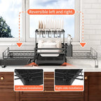 2-Tier Expandable Carbon Steel Dish Drying Rack