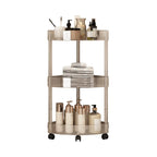 Modern Transparent Acrylic Corner Rolling Cart