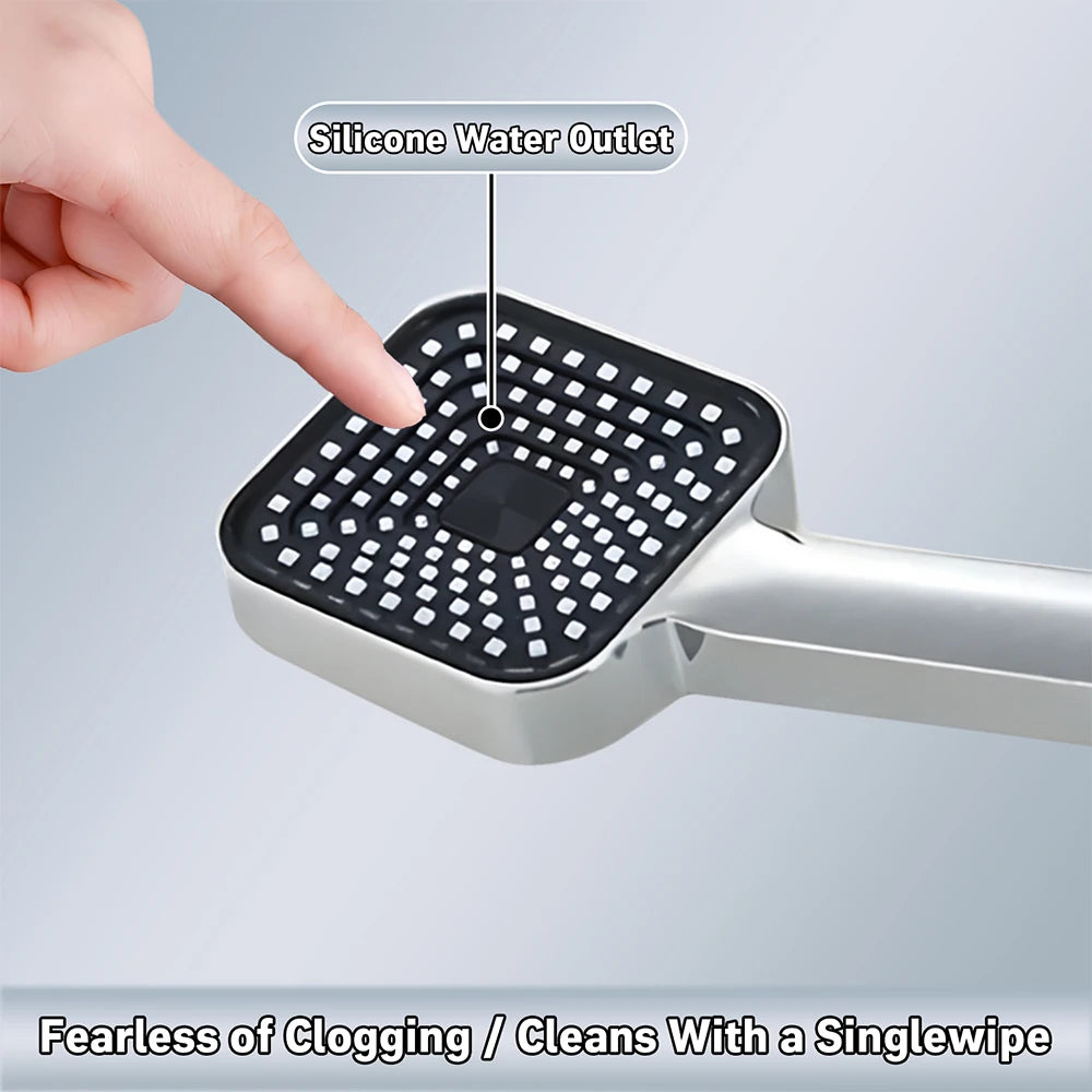 Dual Shower Head Combo with Handheld Spray, High Pressure Rainfall Shower Head, 3-Way Diverter & Stainless Steel Hose
