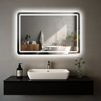 LED Bathroom Vanity Mirror with Lights, Anti-Fog, 3 Color Dimmable Lighting, Wall Mounted Rectangle Bathroom Mirror