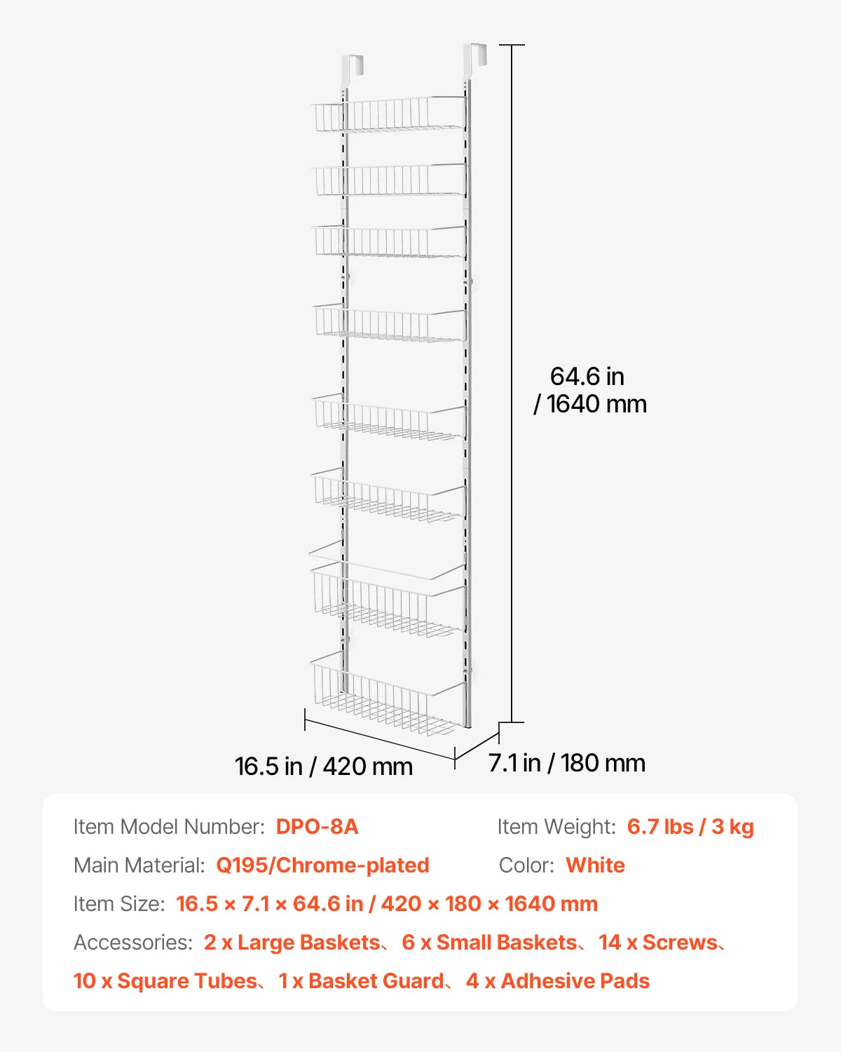 Adjustable Over-the-Door Pantry Organizer – Heavy-Duty Hanging Spice & Storage Rack