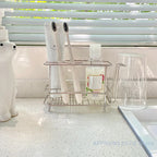 Minimalist Stainless Steel Countertop Toothbrush Holder