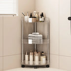 Modern Transparent Acrylic Corner Rolling Cart