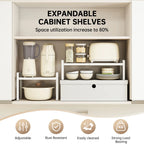 Expandable Kitchen Cabinet Organizer & Layered Shelf