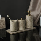 Emperador Luxury Natural Marble Bathroom Accessories Set