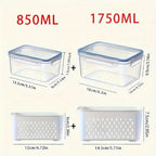 Airtight Fridge Organizer Bins with Removable Drain Basket