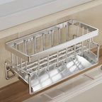 Stainless Steel Sink Caddy Organizer with Slanted Drain Tray
