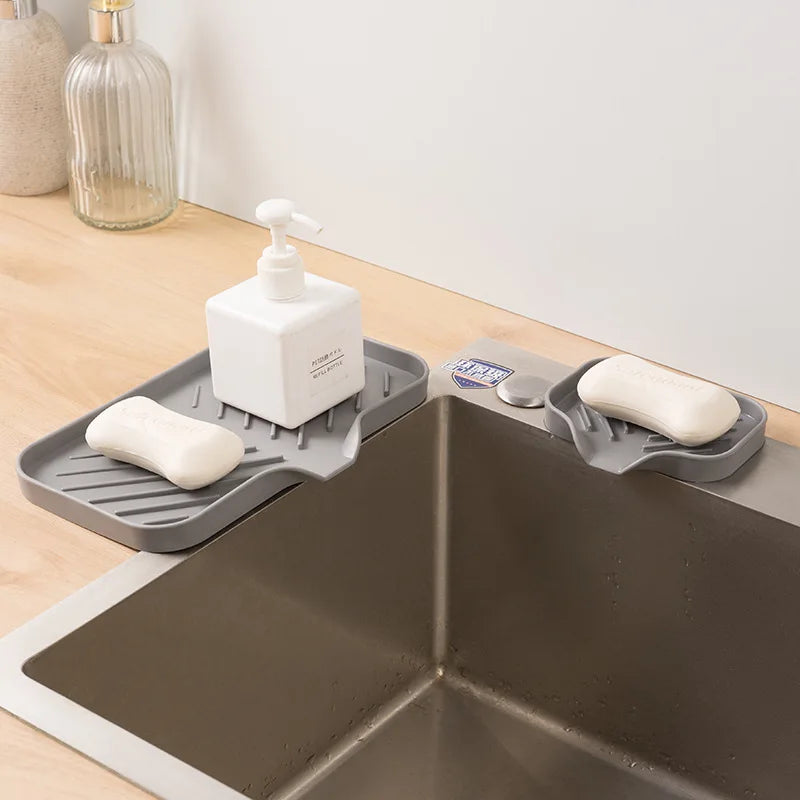 Self-Draining Silicone Sponge Holder & Soap Tray