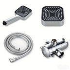 Dual Shower Head Combo with Handheld Spray, High Pressure Rainfall Shower Head, 3-Way Diverter & Stainless Steel Hose