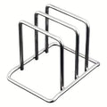 Minimalist Stainless Steel Cutting Board & Pot Lid Organizer Stand