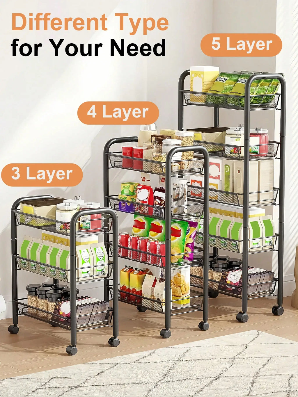 The CozyHome Slim Rolling Cart