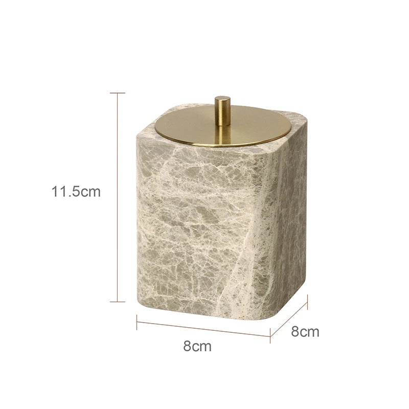 Emperador Luxury Natural Marble Bathroom Accessories Set