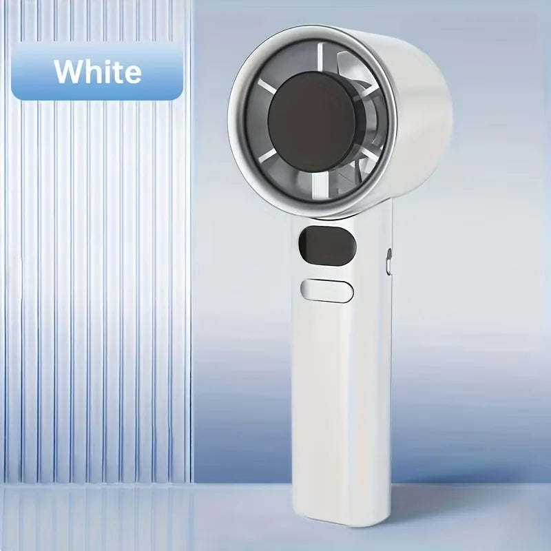 Portable Handheld Turbo Fan, 120-Speed Adjustable, Rechargeable Mini Fan with LED Digital Display, Quiet Personal Cooling Fan