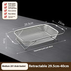 Over-the-Sink Expandable Stainless Steel Drain Basket