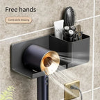 Premium Matte Black Hair Dryer & Styling Tool Organizer