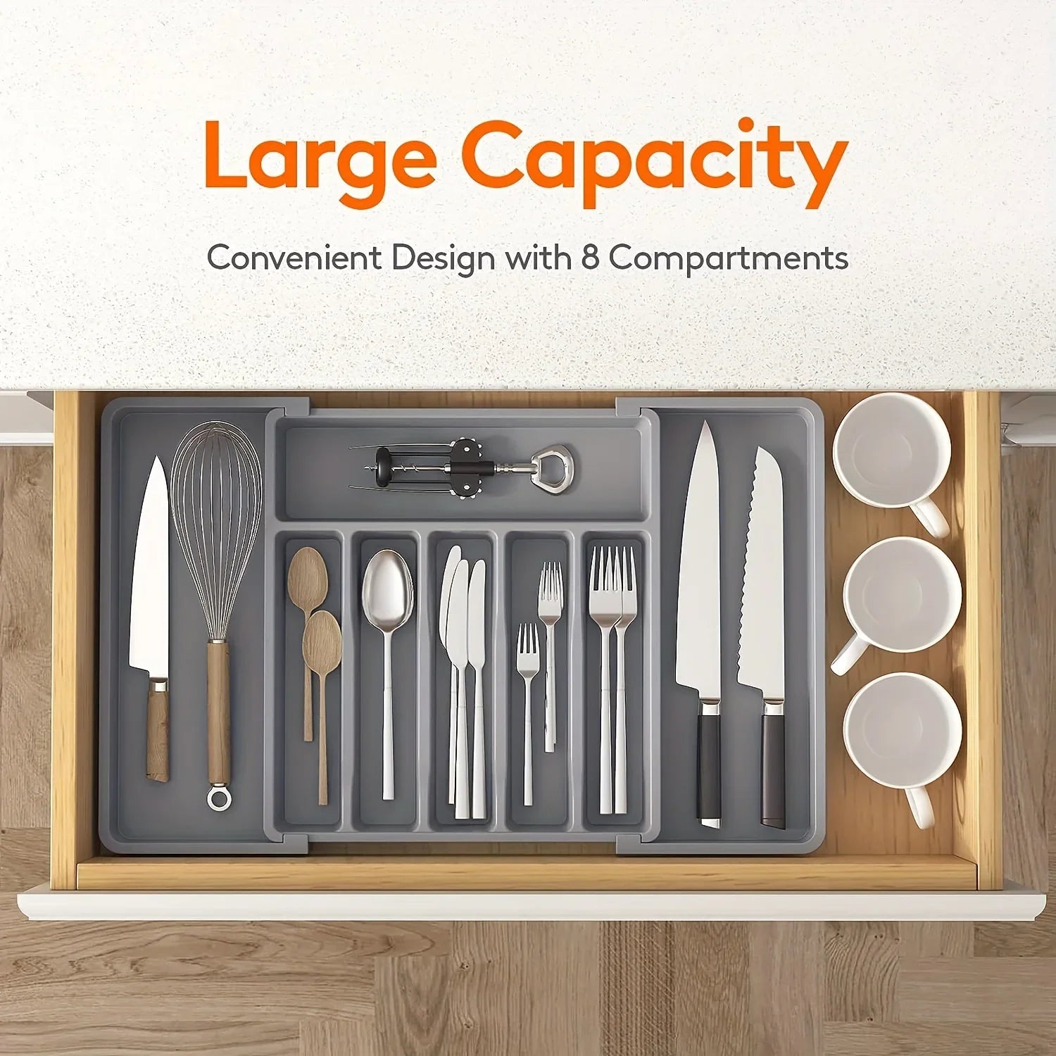 Expandable Cutlery Tray & Kitchen Drawer Organizer