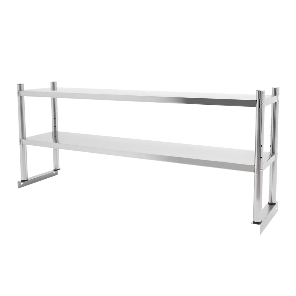 Heavy-Duty 2-Tier Stainless Steel Countertop Shelf – Adjustable Kitchen Organizer
