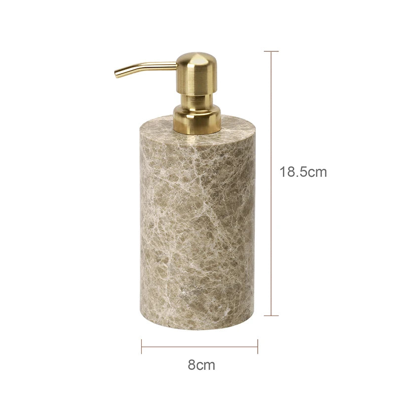 Emperador Luxury Natural Marble Bathroom Accessories Set