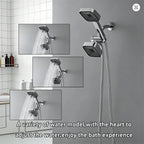 Dual Shower Head Combo with Handheld Spray, High Pressure Rainfall Shower Head, 3-Way Diverter & Stainless Steel Hose