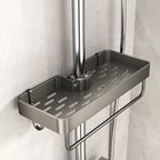 No-Drill Shower Rod Storage Organizer Rack