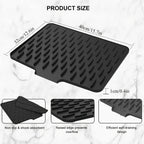 Self-Draining Silicone Dish Drying Mat for Kitchen Counter